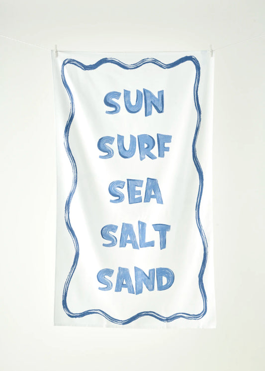 %100 Pamuk Marine Baskılı Plaj Havlusu Beyaz (90x150 cm)