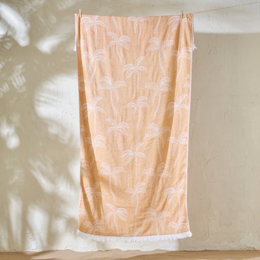 %100 Pamuk Palm Peştamal Hardal (90x160 cm)