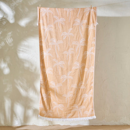%100 Pamuk Palm Peştamal Hardal (90x160 cm)