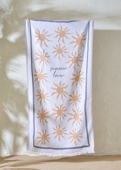 %100 Pamuk Summer Lover Peştamal Sarı (90x160 cm)