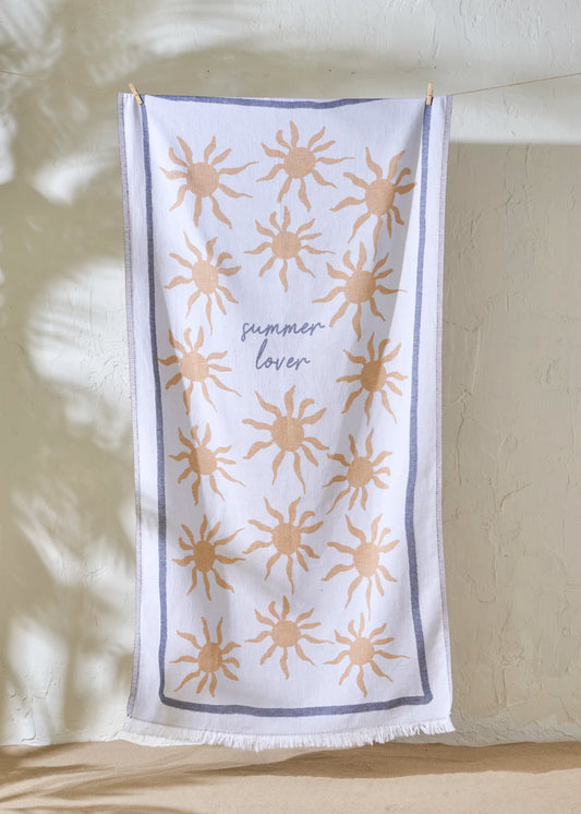 %100 Pamuk Summer Lover Peştamal Sarı (90x160 cm)
