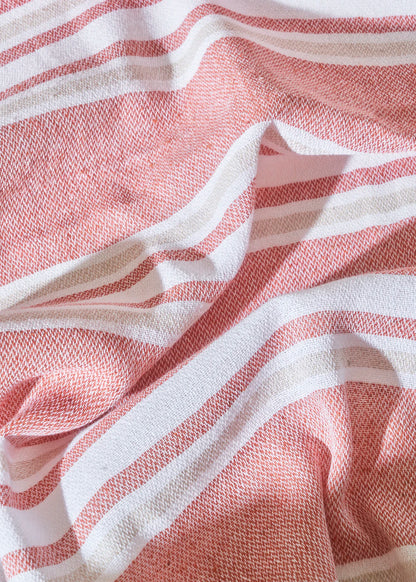 %100 Pamuk Stripe Peştamal Kiremit (90x160 cm)