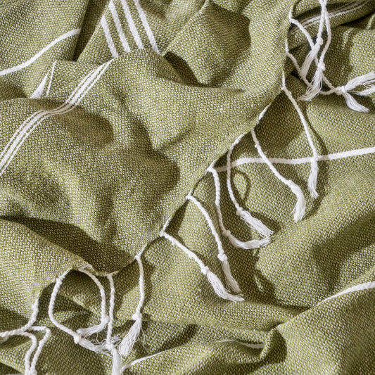 %100 Pamuk Alora Peştamal Bej (95x180 cm) - YEŞİL - 95x180 - 2