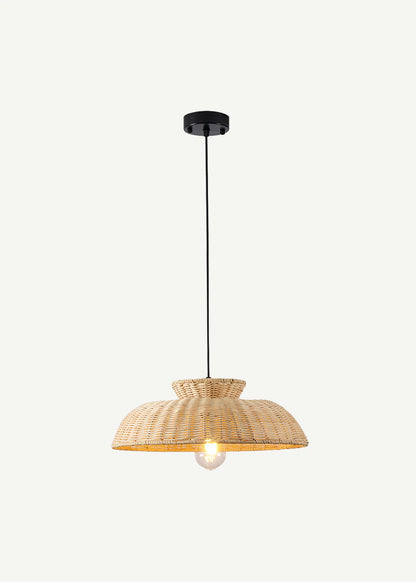Polanco Tekli Rattan Sarkıt Avize Naturel (40x80 cm)