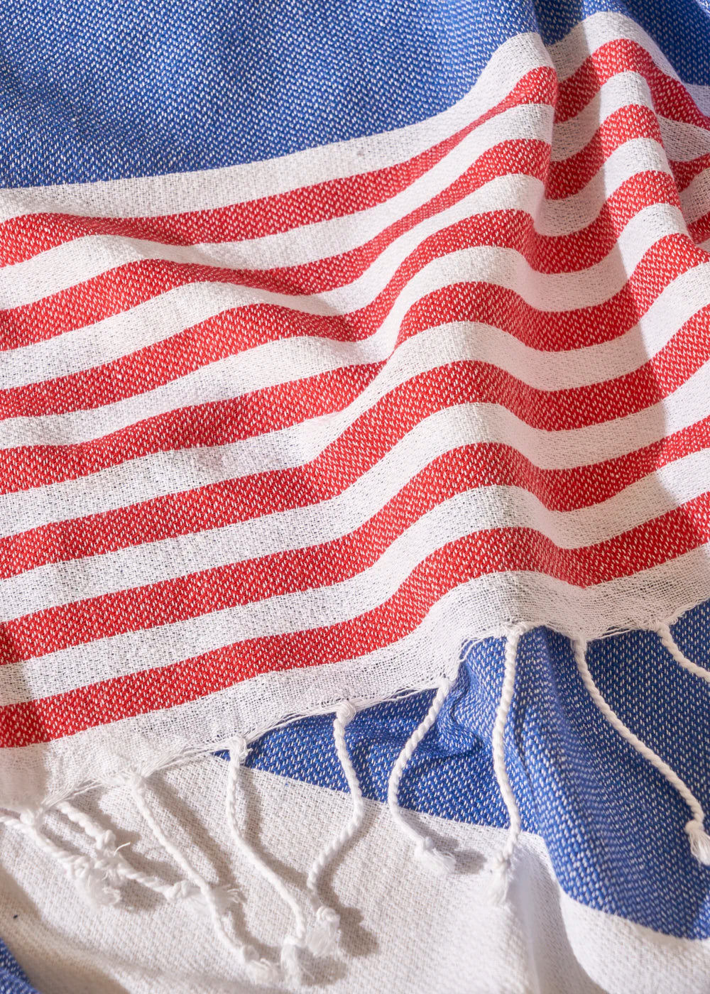 %100 Pamuk Marine Peştamal Kırmızı-Lacivert (95x180 cm) - 2