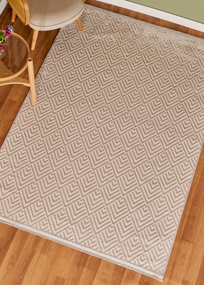 Veluna Modern Halı Beyaz (120x180 cm)