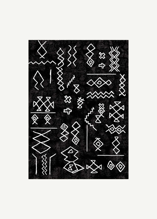 %100 Pamuk Mirage Kilim Siyah (80x150 cm)