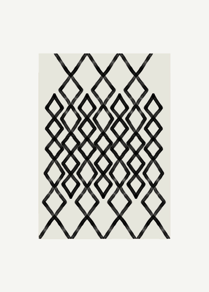 %100 Pamuk Spirit Kilim Beyaz-Siyah (120x180 cm)