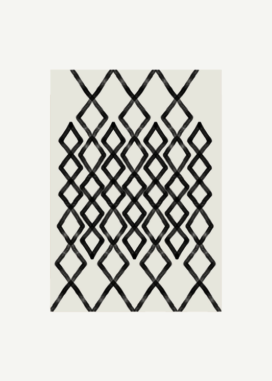 %100 Pamuk Spirit Kilim Beyaz-Siyah (120x180 cm)