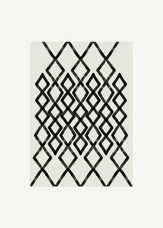 %100 Pamuk Spirit Kilim Beyaz-Siyah (120x180 cm)