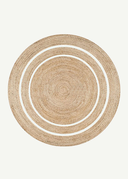 Round Yuvarlak Halı Naturel-Beyaz (80x80 cm)