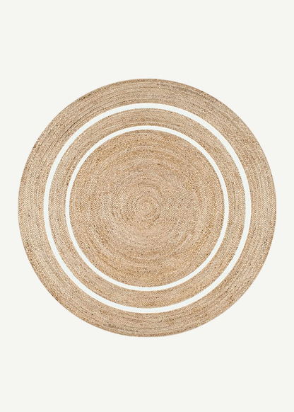Round Yuvarlak Halı Naturel-Beyaz (80x80 cm)