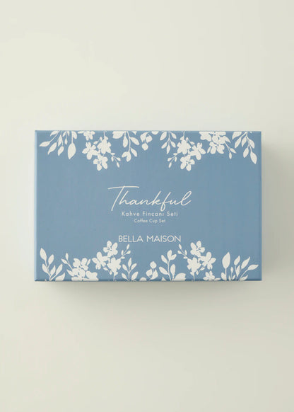 Thankful 2'li Porselen Kahve Fincanı Seti Mavi (90 cc) - 5