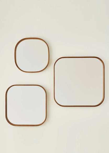 Square 3'lü Set Ayna Ceviz (30x40x50 cm)