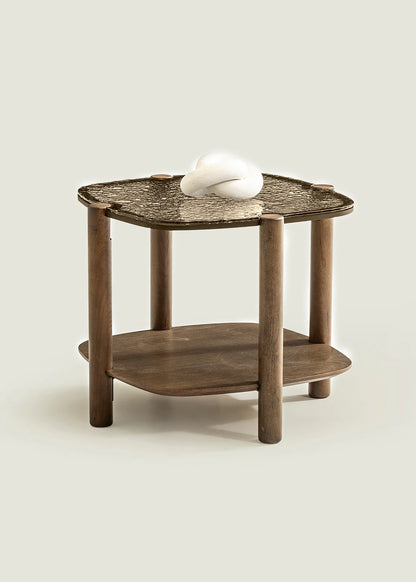 Tigris Yan Sehpa Bronz (55x55x45 cm)