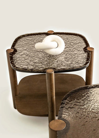 Tigris Yan Sehpa Bronz (55x55x45 cm)