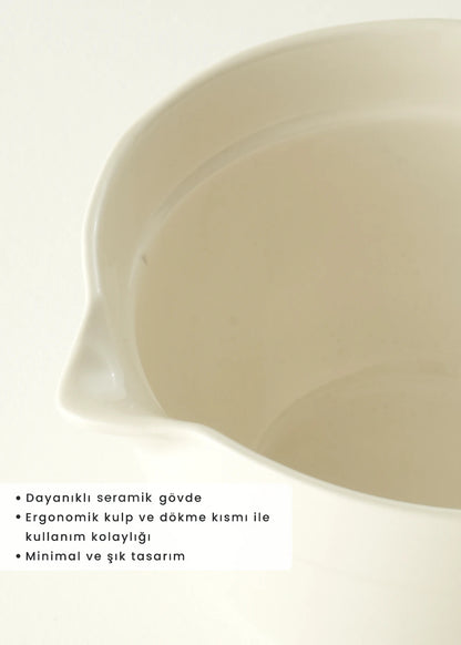 My Kitchen Seramik Karıştırma Kasesi Beyaz (1700 cc)