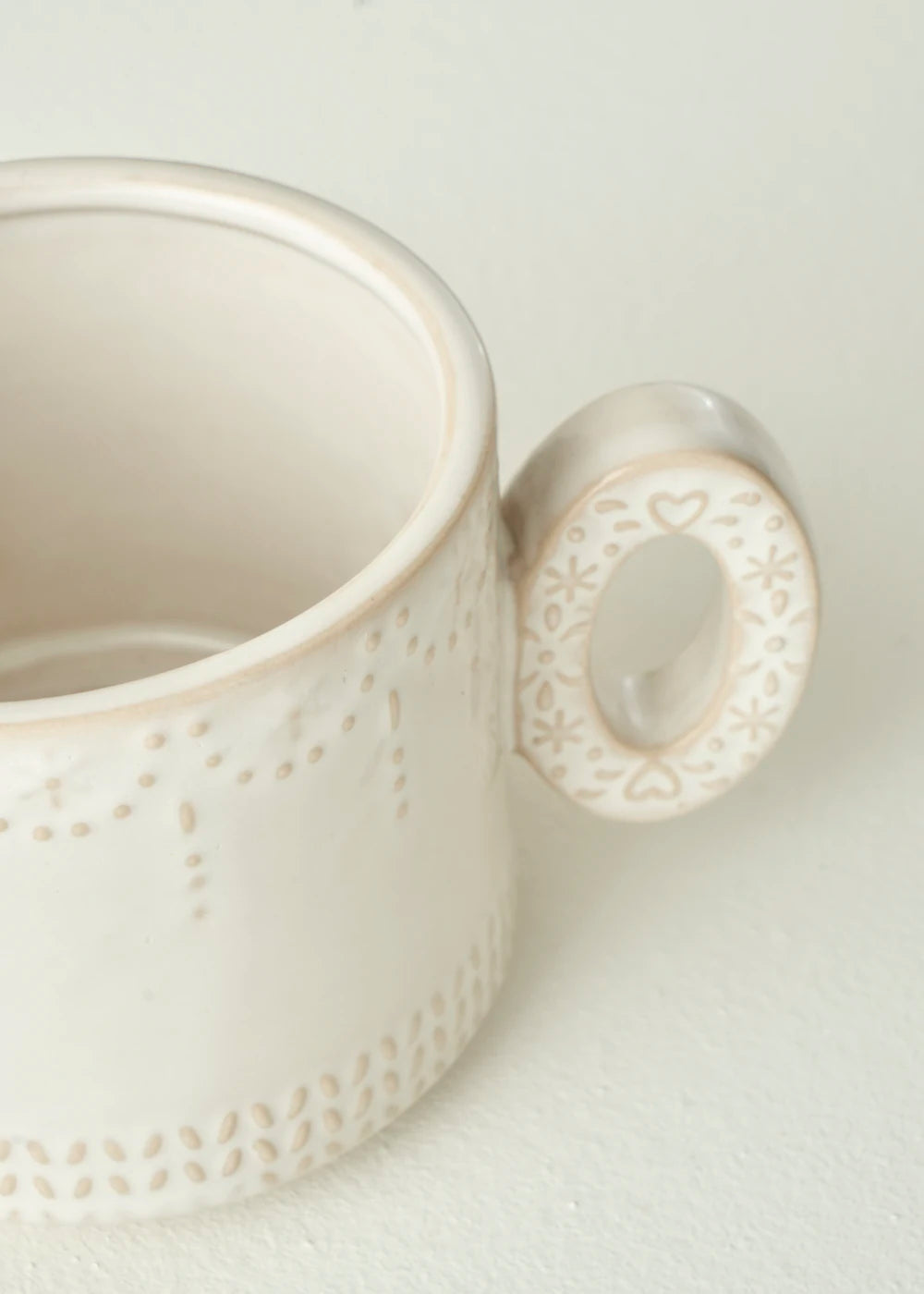 Joy Stoneware Yılbaşı 3'lü Kupa Seti Krem (390 cc) - 4