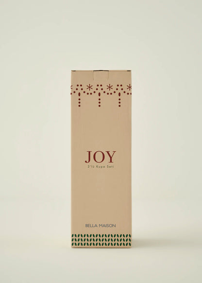 Joy Stoneware Yılbaşı 3'lü Kupa Seti Krem (390 cc) - 6