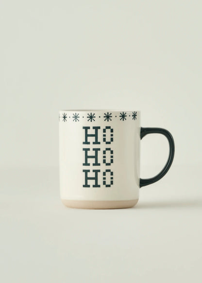Hohoho Yılbaşı Stoneware Kupa Yeşil (470 cc)