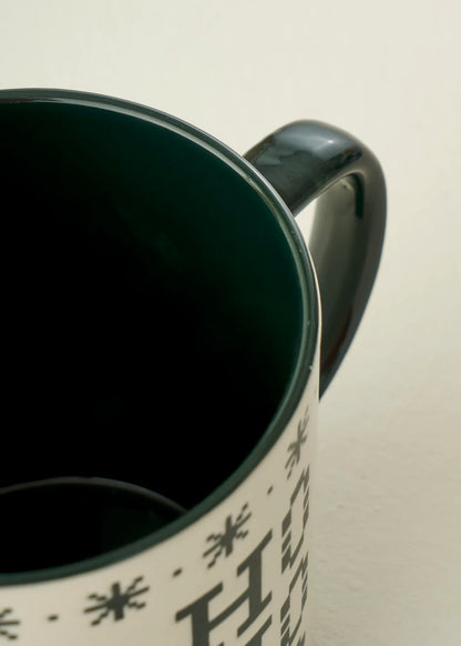 Hohoho Yılbaşı Stoneware Kupa Yeşil (470 cc)