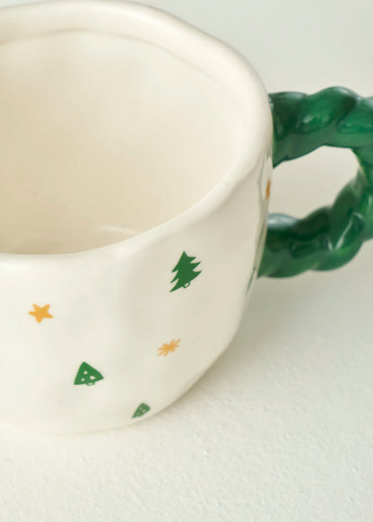 Jolly Yılbaşı Stoneware Kupa Yeşil (290 cc)