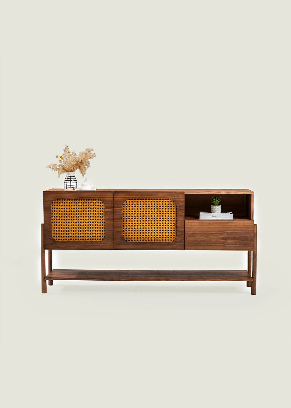 Rattan Konsol Ceviz (141x31x75 cm)