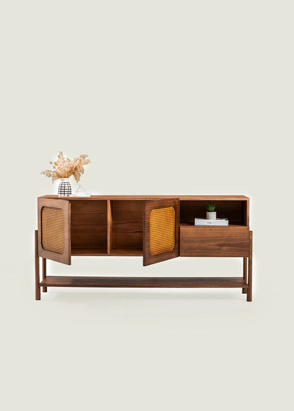 Rattan Konsol Ceviz (141x31x75 cm)