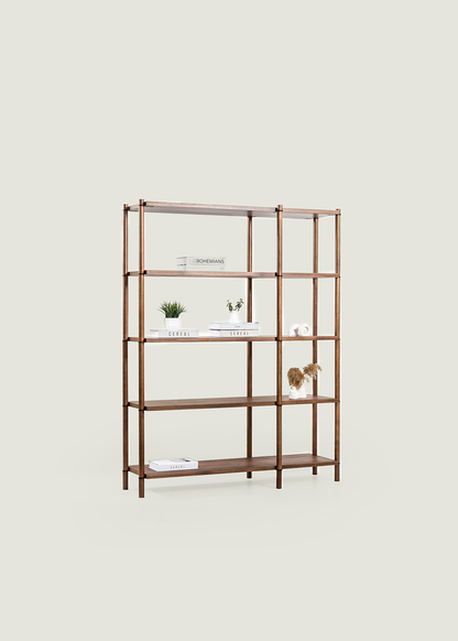 Rattan Kitaplık Ceviz (143x48x183 cm)