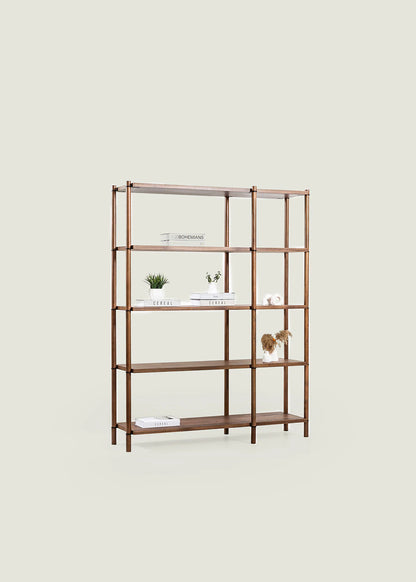 Rattan Kitaplık Ceviz (143x48x183 cm)