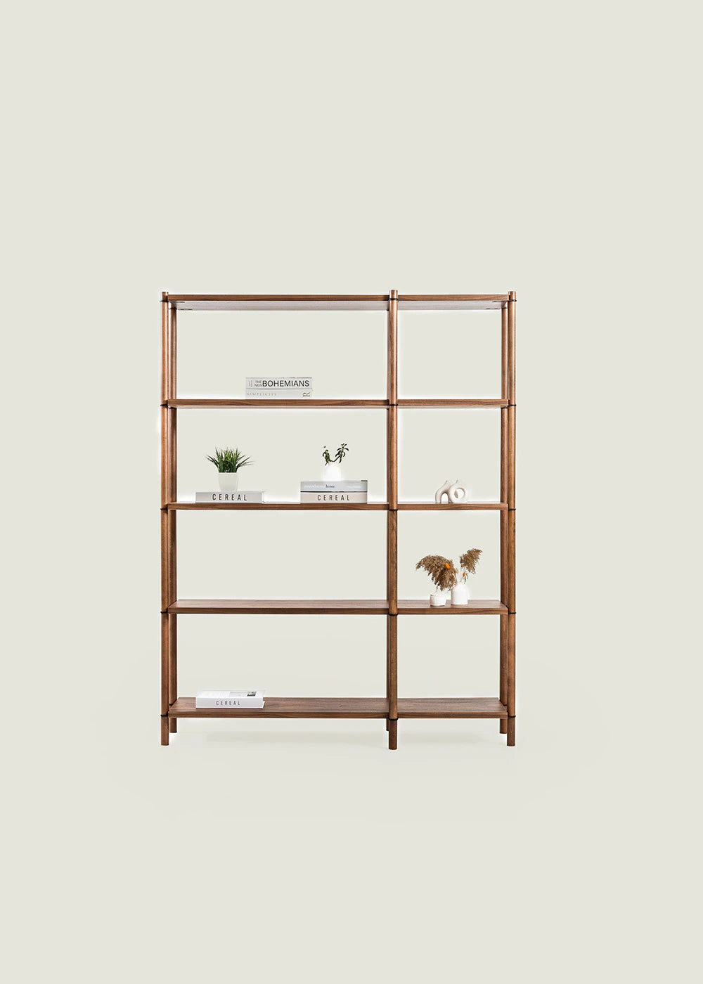 Rattan Kitaplık Ceviz (143x48x183 cm) - 2