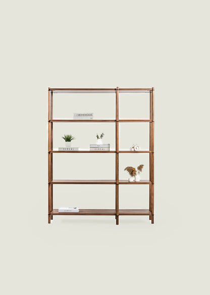 Rattan Kitaplık Ceviz (143x48x183 cm) - 2
