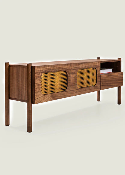 Rattan Tv Ünitesi Ceviz (145x42x58 cm)