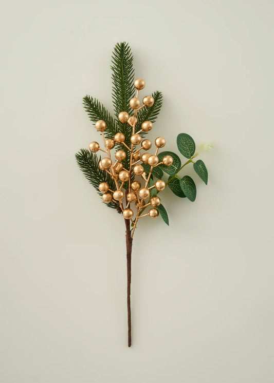 Christmas Yılbaşı Dal Çiçek Gold (38 cm)