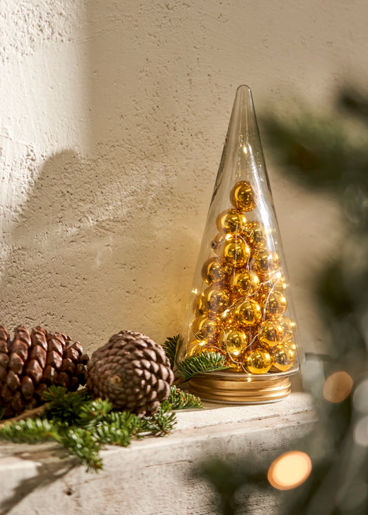 Christmas Tree Yılbaşı Ledli Aydınlatma Gold (12x12x29 cm)