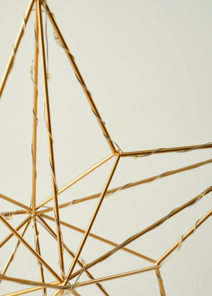 Christmas Yılbaşı Star Ledli Aydınlatma Gold (30x11x46 cm) - 5