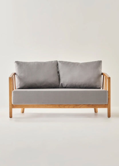 Melia Doğal Ahşap Tekli Bahçe Koltuğu Kestane Ağacından Naturel (75x76x75 cm) - 75x150x75 cm - NATUREL - 2