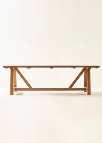 Aluna Doğal Ahşap Bahçe Masası Kestane Ağacından Naturel (100x240 cm)