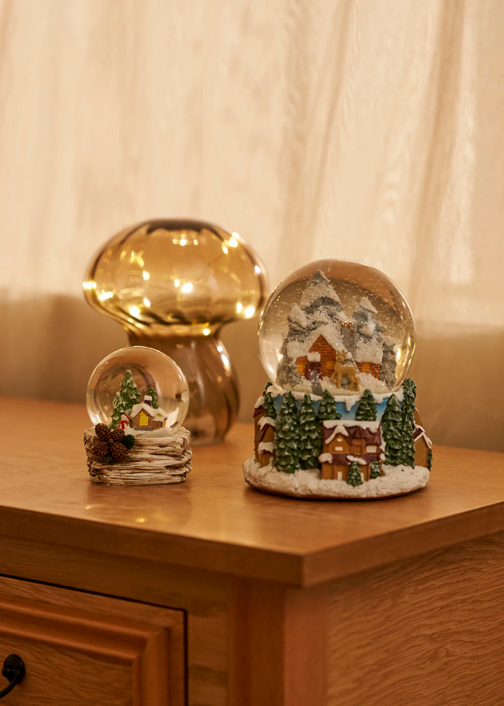 Mushroom Yılbaşı Ledli Aydınlatma Amber (14x14x15 cm) - 2