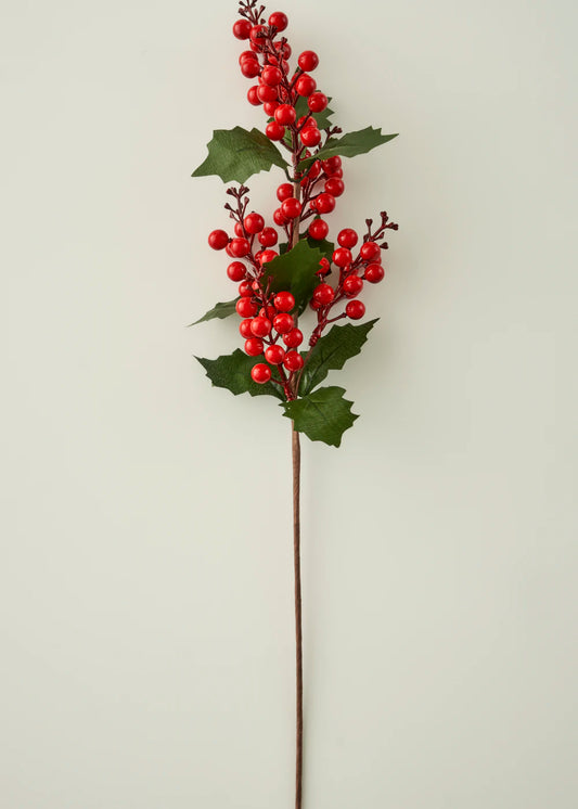 Christmas Yılbaşı Kokina Dal Çiçek Kırmızı (55 cm)