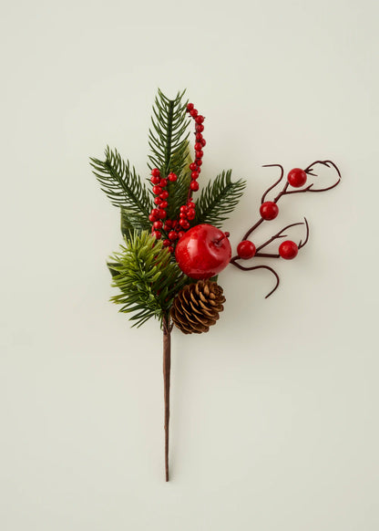 Christmas Yılbaşı Kokina Dal Çiçek Kırmızı (28 cm)