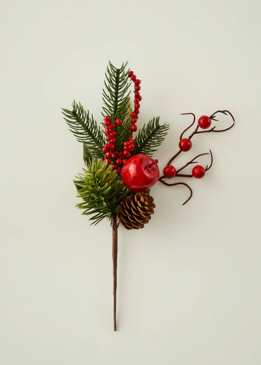 Christmas Yılbaşı Kokina Dal Çiçek Kırmızı (28 cm)