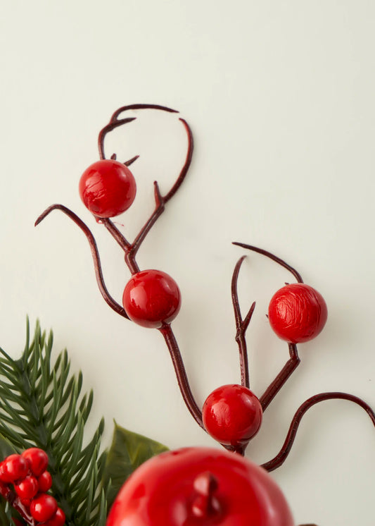 Christmas Yılbaşı Kokina Dal Çiçek Kırmızı (28 cm)