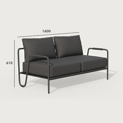 Torven 3'lü Bahçe Koltuğu Antrasit (61x180x78 cm) - 61x160x78 cm - ANTRASİT - 2