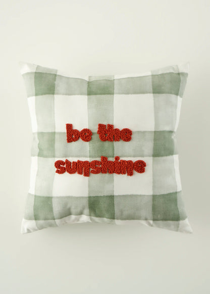 Sunshine Punchlı Çocuk Kırlent Yeşil (35x35 cm)