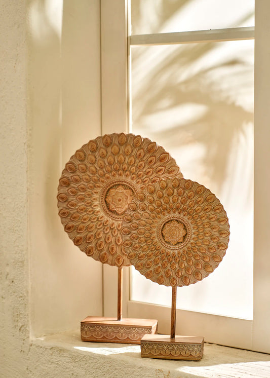 Circle Dekoratif Obje Bej (18x6x30 cm)