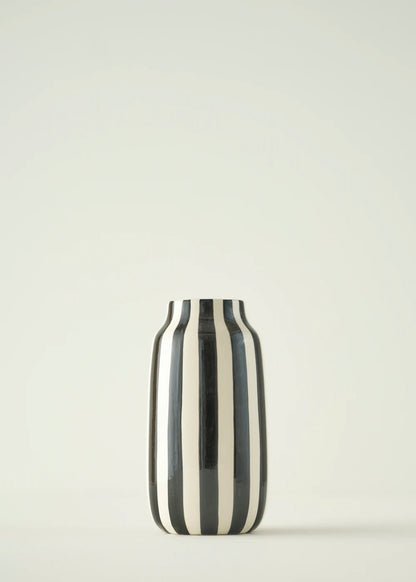 Rise Stoneware Vazo Siyah-Beyaz (14x14x26 cm)