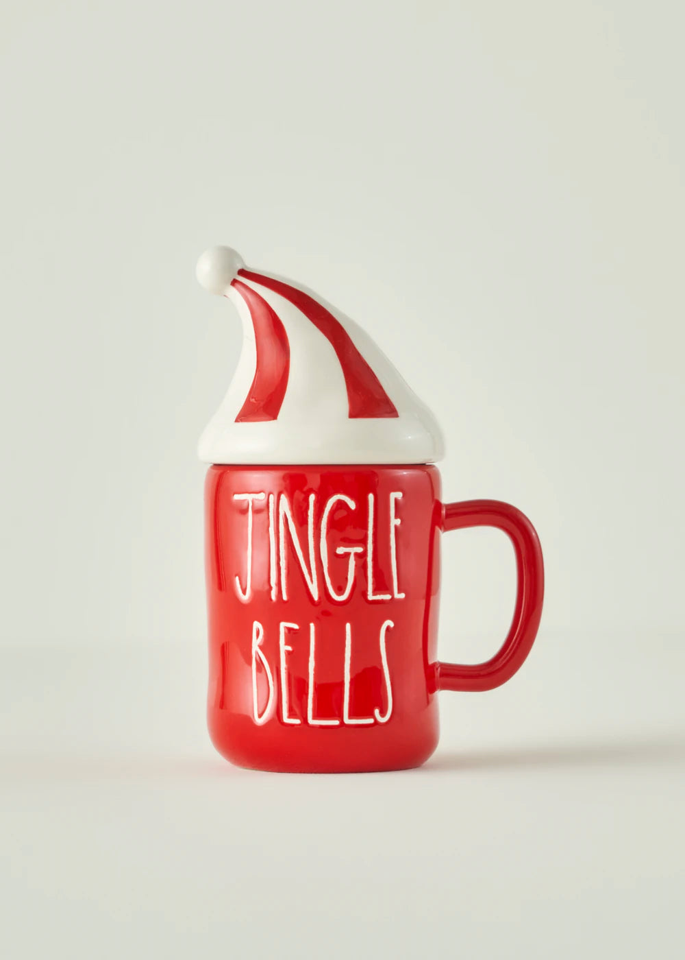Merry Yılbaşı Seramik Kapaklı Kupa Kırmızı (750 cc)