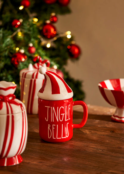Merry Yılbaşı Seramik Kapaklı Kupa Kırmızı (750 cc)