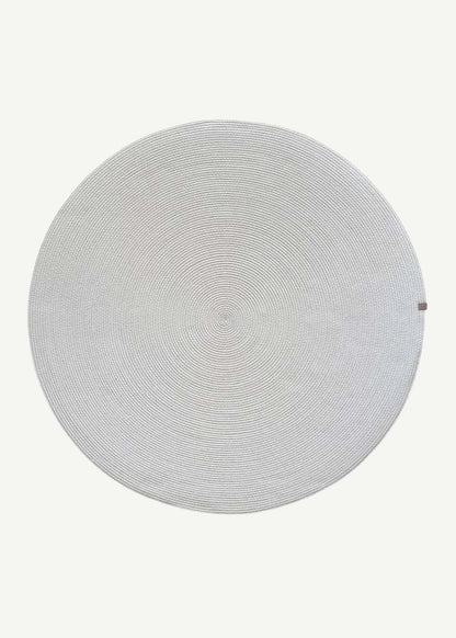 %100 Pamuk Mira Yuvarlak Halı Beyaz (80x80 cm)